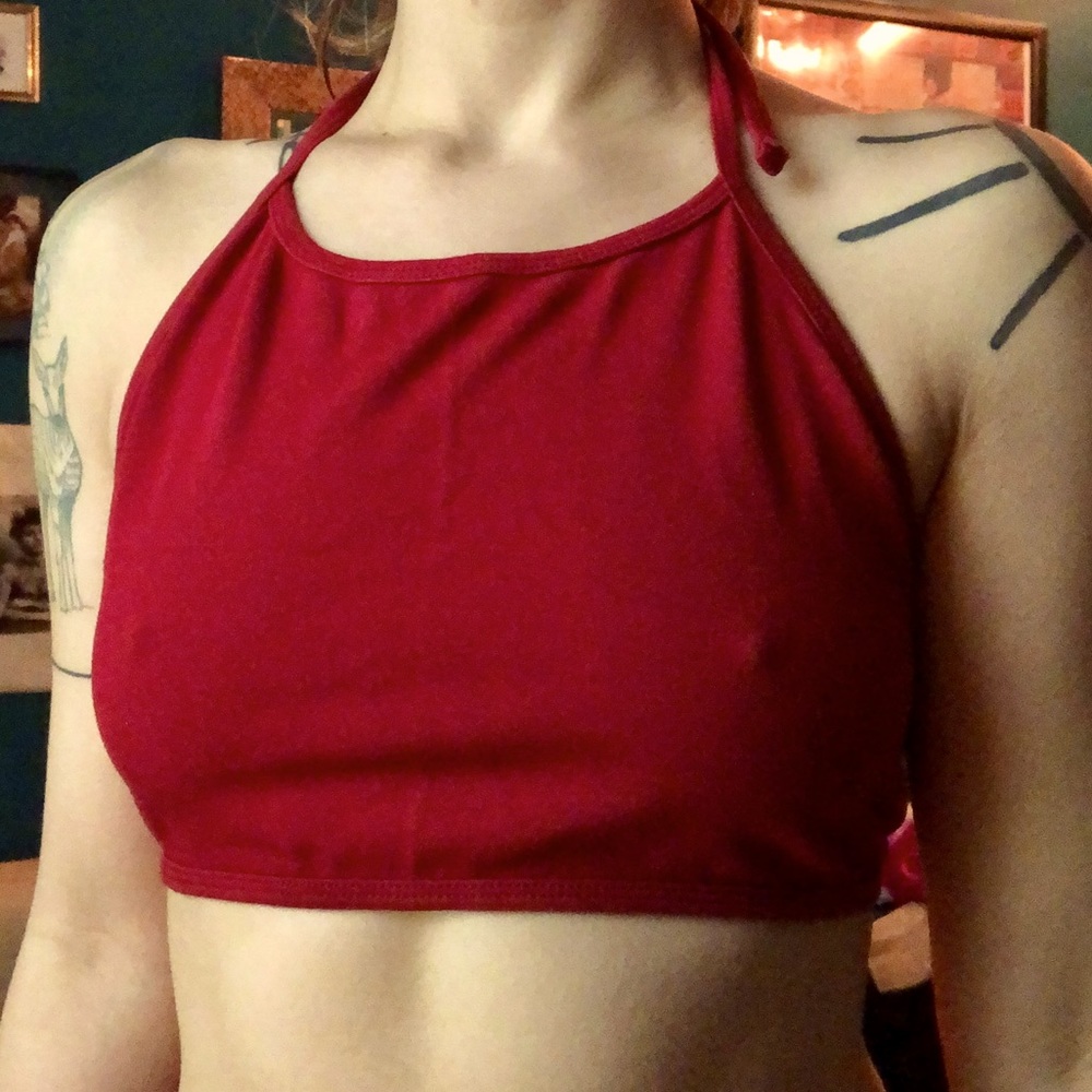 American Apparel Halter Tie Crop Top